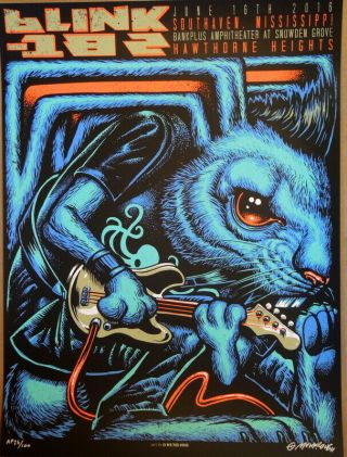 Blink 182 - 2016 - Bankplus - Southaven - Hawthorne - Poster - Munk One - S/n