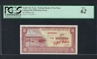 South Vietnam 5 Dong Nd (1955) P12p Face Proof Uncirculated