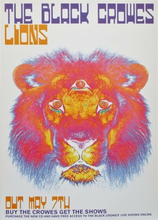 The Black Crowes Lions Uk Promo Rock / Hard Rock Poster Rare
