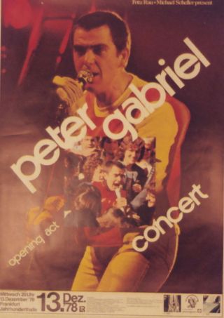 Peter Gabriel Concert Tour Poster 1978 Genesis