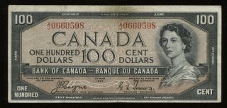 1954 Bank Of Canada $100 Banknote - Devil 