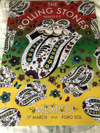 Rolling Stones Mexico Concert Poster Foro Sol 17 March