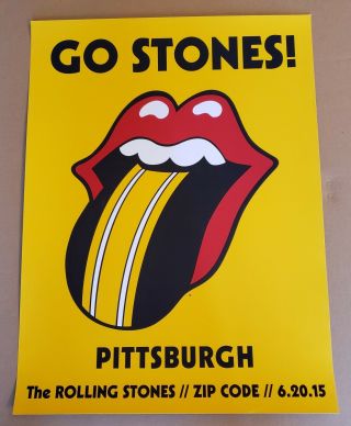 The Rolling Stones Poster - Pittsburgh Heinz Field 6/20/15 - Go Stones Zip Code