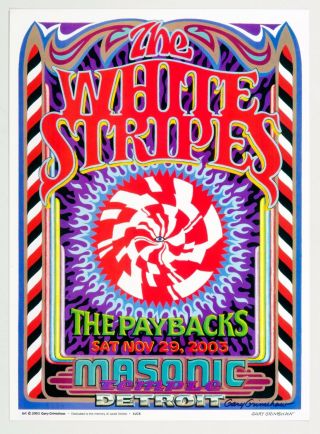 The White Stripes Poster 2003 Nov 29 Masonic Detroit Gary Grimshaw Signed