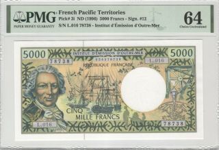 French Pacific Territories 5000 Francs 1996 P - 3i Pmg 64