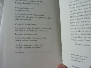 Richard Jobson No Bad Words 174 page Skids lyric book signed by Richard Jobson 3
