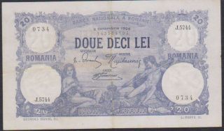 Romania 20 Lei 2.  10.  1924 P.  20 Vg