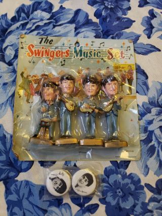 The Beatles Swingers Music Set And Set Of 4 Button Pins