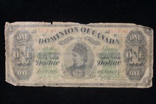 1878 Dominion Of Canada.  ($1) One Dollar.  Toronto,  Series A.