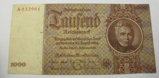 Germany 1000 Reichsmark 22.  2.  1936 - Pick 184 - Vf