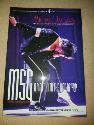 Michael Jackson 2001 Msg - A Night With The King Of Pop (uk) Ltd Edition Program