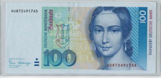 1989 Germany 100 Mark Bank Note P 41a Au - Unc