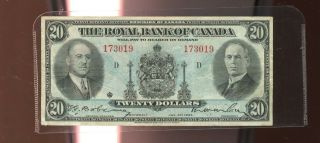 1935 Royal Bank Of Canada $20 Vf Fm2
