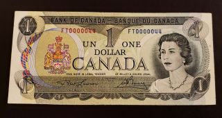 Low Serial Number - 1973 Bank Of Canada - $1 Bill Banknote - 0000044