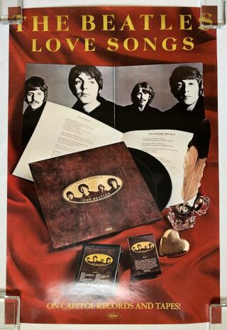 The Beatles Love Songs 1977 Us Promo Only Poster John Lennon Paul Mccartney