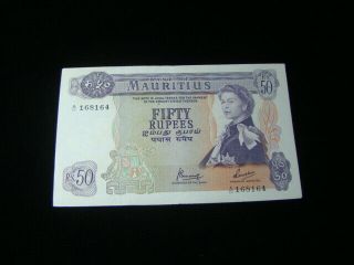 Mauritius 1967 50 Rupees Banknote Au Pick 33c
