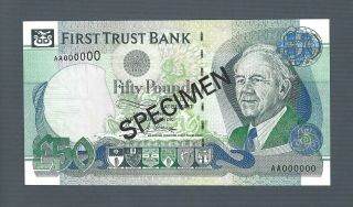 Northern Ireland 50 Pounds 1998,  First Trust Bank,  P - 138as Specimen,  Unc Scarce