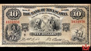 1935 The Bank Of Nova Scotia 10$ 1834956 - F/vf -