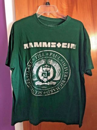 Rammstein " Ramones - Inspired Logo " Green Xl Men 
