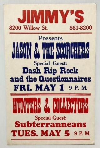 Jason & The Scorchers Concert Poster Orleans 1987