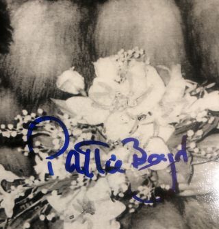 Beatles - Marriage Photo Of George And Pattie Boyd Signed By Pattie 2