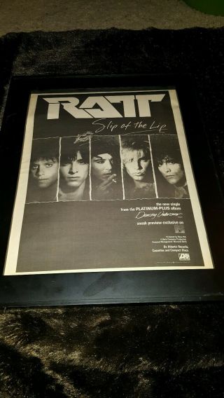 Ratt Slip Of The Lip Rare Radio Promo Poster Ad Framed