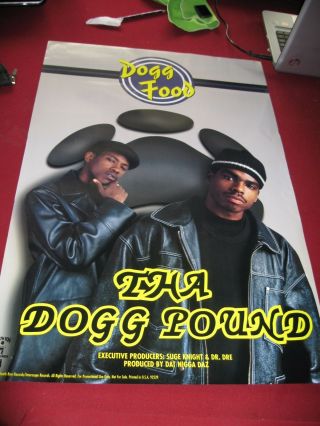 Tha Dogg Pound - Dogg Food Promo Poster Vintage 1995 Death Row Snoop