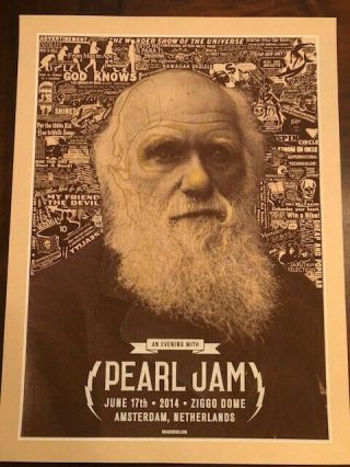 2014 Pearl Jam Amsterdam Concert Poster By Brian Ewing,  Not Ames Or Klausen