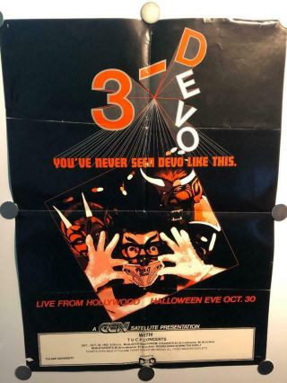 1982 Devo 3 - D Show Poster 24x18 Punk Rock Wave Talking Heads B - 52s Numan