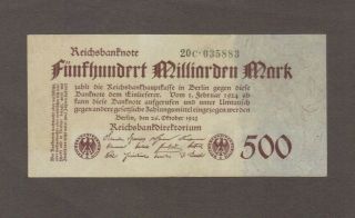 1923 500 Billion Mark Germany Currency Reichsbanknote German Banknote Note Bill