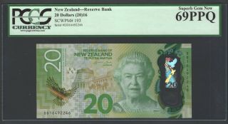 Zealand 20 Dollars (2016) P193 Uncirculated Graded 69