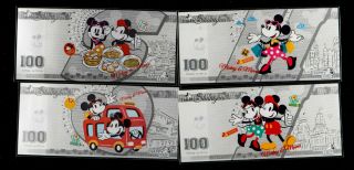 China Disney 4 X1.  5 Grams Of Colored Solid Silvers - Happy Shanghai Trip