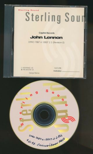 Beatles Ultra Rare 1998 John Lennon Test Cd For " The John Lennon Anthology Set
