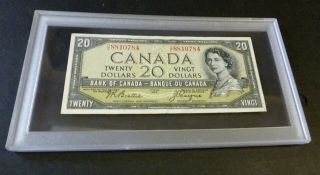 1954 $20 Bank Of Canada Banknote,  Devil Face,  C/w Case