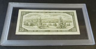 1954 $20 Bank of Canada Banknote,  Devil Face,  C/W Case 2