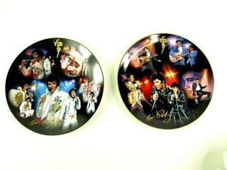Rare 2 Lg Plates An Evening With Elvis Presley 1st & 2nd Of Set Limited Edition