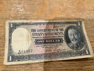 The Government Of The Straits Settlements George V 1935 One Dollar Banknote