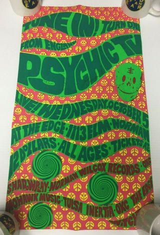 Psychic Tv - Live In Oklahoma Silkscreen Show Poster Signed By Genesis P - Orridge