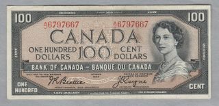 1954 Bank Of Canada $100 Banknote Beattie/coyne Very - Fine