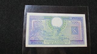 Belgium 100 Belgas - 500 Francs 1943