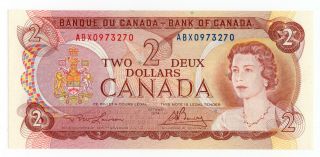 Bank Of Canada 1974 $2 Two Dollars Lawson - Bouey Abx Prefix Gem Unc Scarce