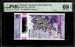 Ireland - Northern,  Ulster Bank - P 345a - 20 Pounds 2019 Pmg Sugem Unc 68 Epq