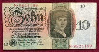 Germany 10 Reichsmark 1924 Fine,