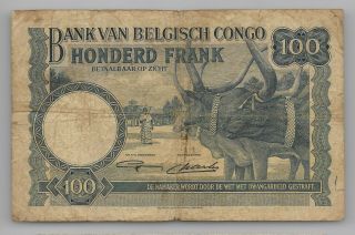 Belgian Congo 100 francs 11 - 03 - 1946 2