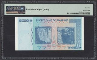 Zimbabwe 100 Trillion Dollars 2008 UNC (Pick 91) PMG - 66 EPQ (AA3520871) 2