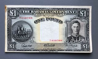 Bahamas One Pound Banknote (1936) P11e A/7458788