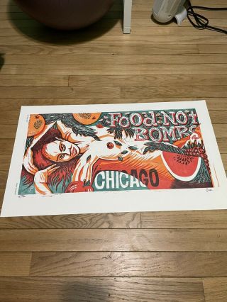 Jim Pollock Food Not Bombs Phidh Poster Art Print