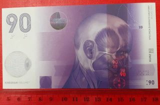 Paper Test Note Kinegram Banknote Probe Specimen Kurz 90 Anatomy Purple Red Eye