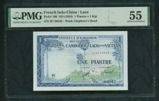1954 1 Piastre = 1 Kip P 100 French Indo - China,  Banque De L 