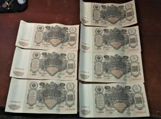 Seven Consecutive Numbered 1910 Imperial Russia 100 Rubles Banknote Bill Note M